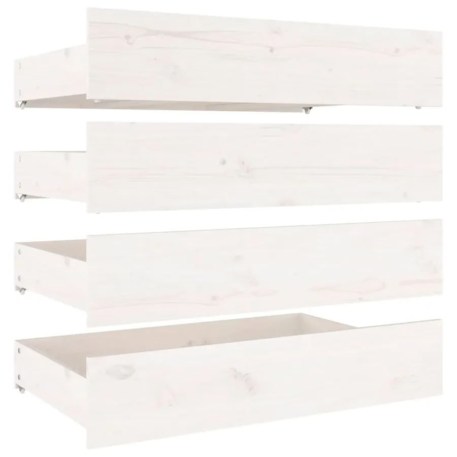 Cadre de lit sans matelas avec tiroirs blanc - 7