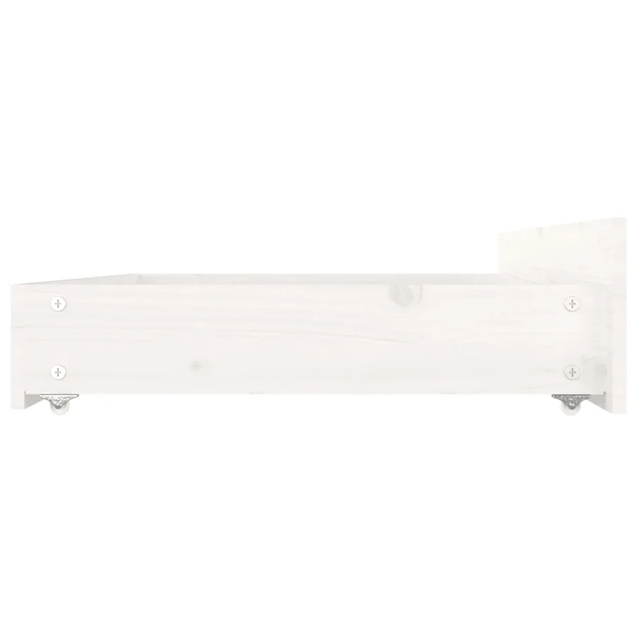 Cadre de lit sans matelas avec tiroirs blanc - 9