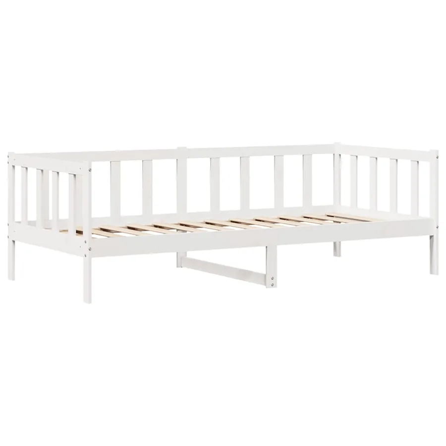 Lit de jour et tiroirs sans matelas blanc 90x200 cm bois massif - 5
