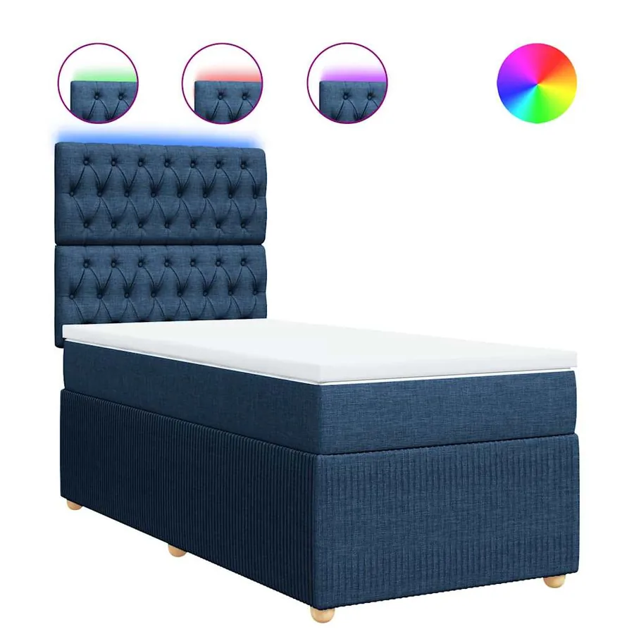 Sommier à lattes de lit avec matelas Bleu 80x200 cm Tissu - 2