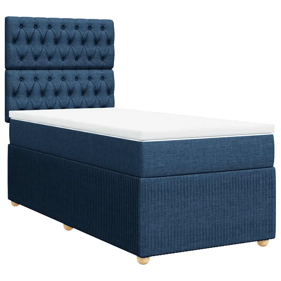 Sommier à lattes de lit avec matelas Bleu 80x200 cm Tissu - 3