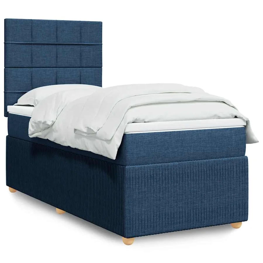Sommier à lattes de lit avec matelas Bleu 80x200 cm Tissu