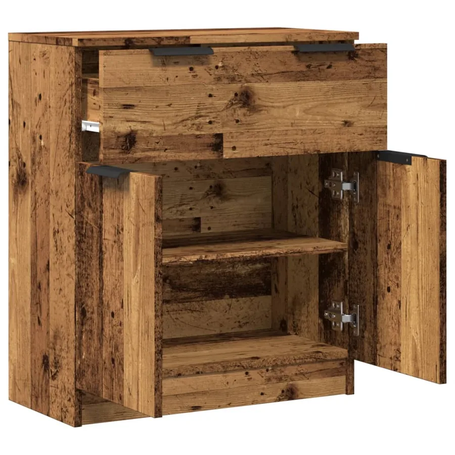Buffet vieux bois 60x30x70 cm bois d'ingénierie - 7