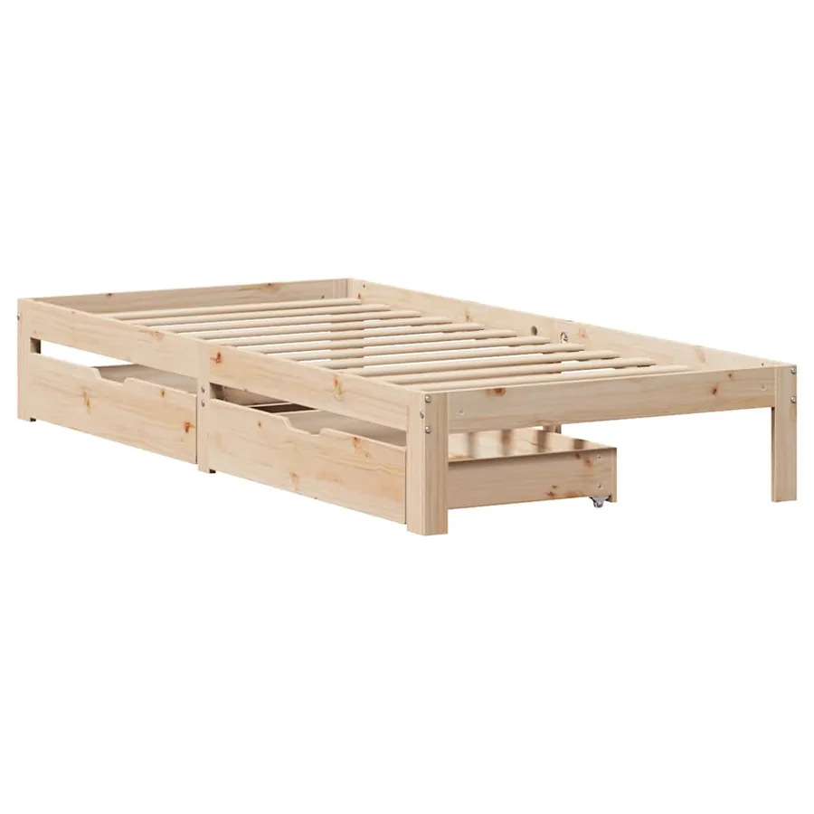 Cadre de lit avec tiroirs sans matelas 90x190 cm - 3