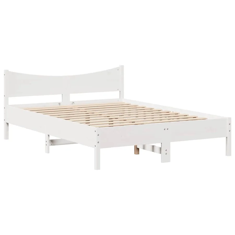 Cadre de lit avec tiroirs blanc 150x200 cm bois de pin massif - 5