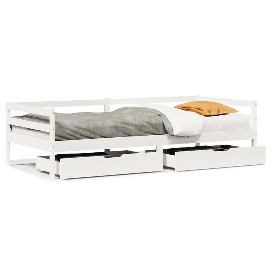 Lit de jour avec tiroirs sans matelas 90x200 cm bois massif - 2