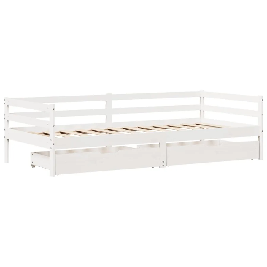 Lit de jour avec tiroirs sans matelas 90x200 cm bois massif - 3