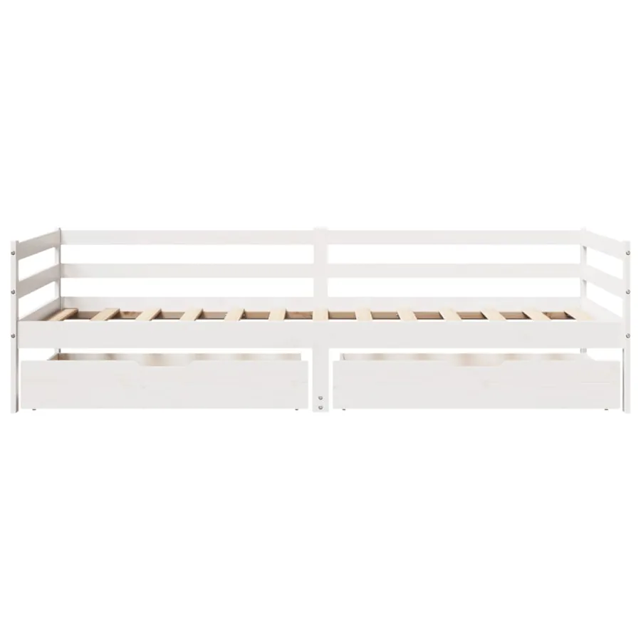 Lit de jour avec tiroirs sans matelas 90x200 cm bois massif - 4