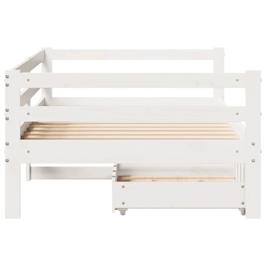 Lit de jour avec tiroirs sans matelas 90x200 cm bois massif - 7