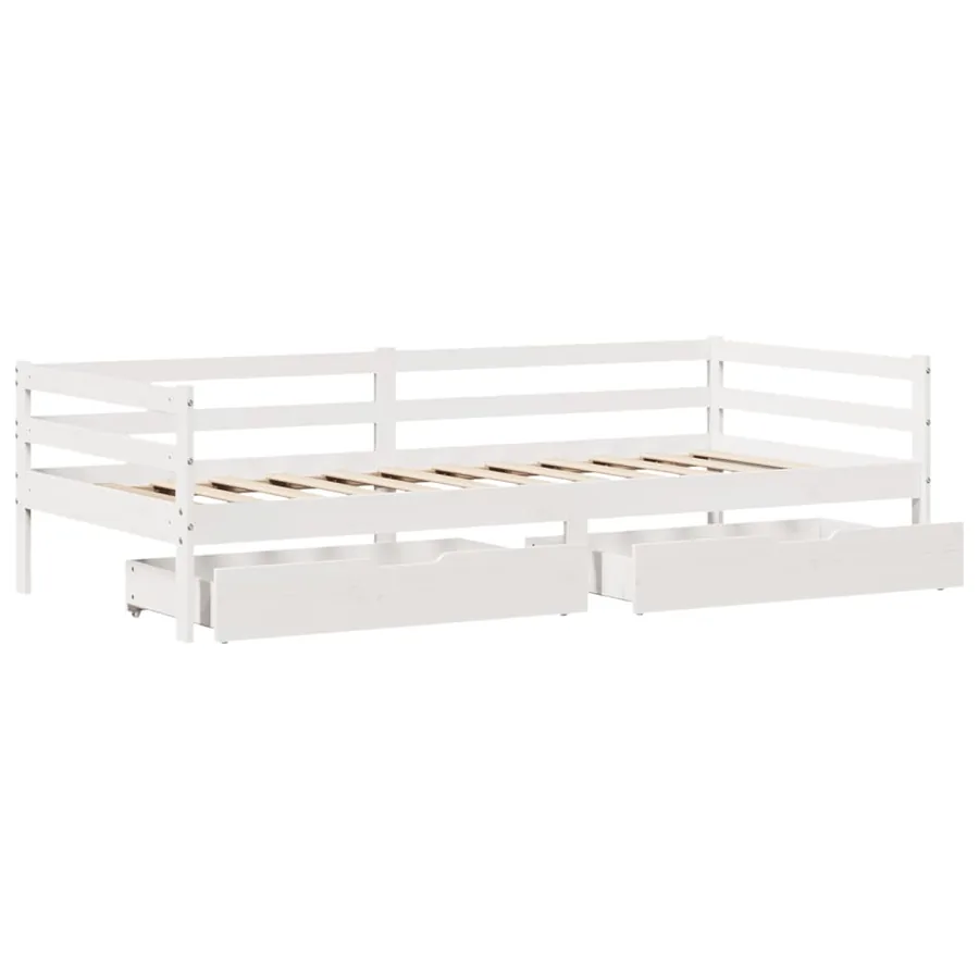 Lit de jour avec tiroirs sans matelas 90x200 cm bois massif - 9