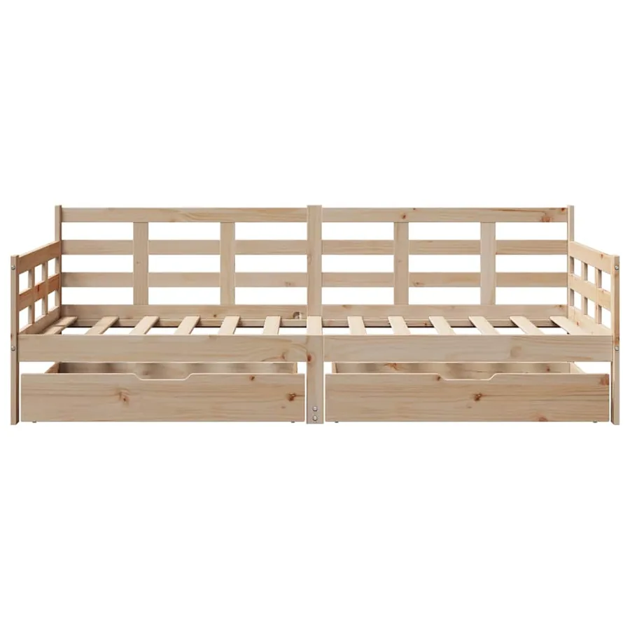 Lit de jour avec tiroirs sans matelas 80x200 cm bois massif - 4
