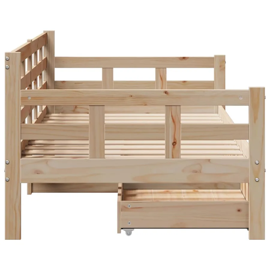 Lit de jour avec tiroirs sans matelas 80x200 cm bois massif - 5