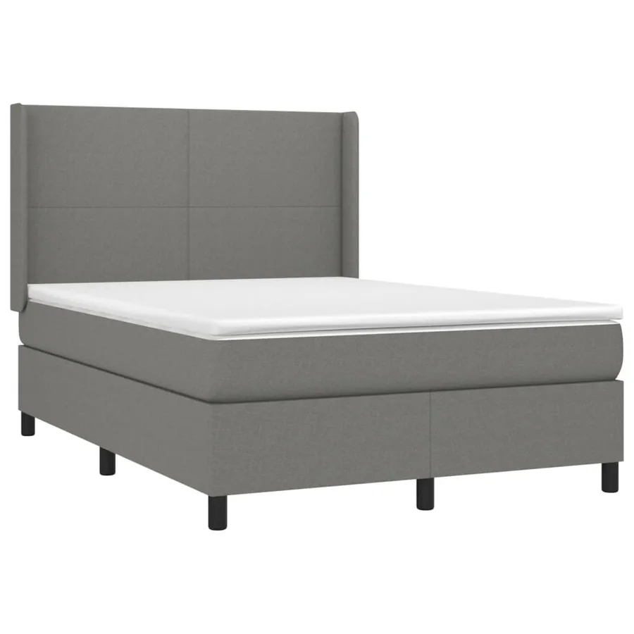 Sommier à lattes de lit avec matelas Gris foncé 140x190cm Tissu - 3