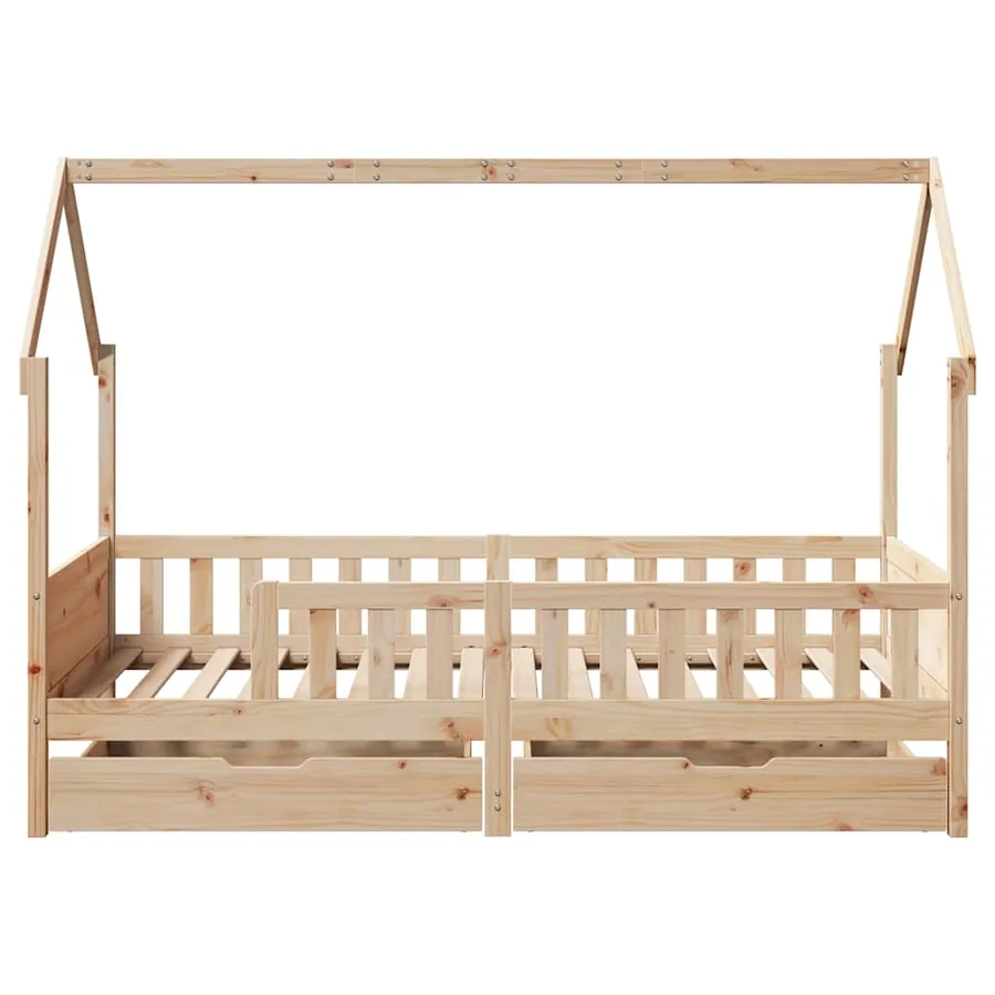Cadre de lit enfants avec tiroirs sans matelas 90x200 cm bois - 4