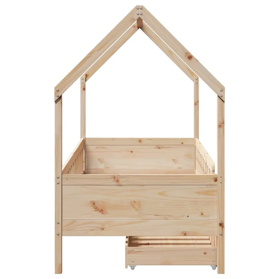 Cadre de lit enfants avec tiroirs sans matelas 90x200 cm bois - 7