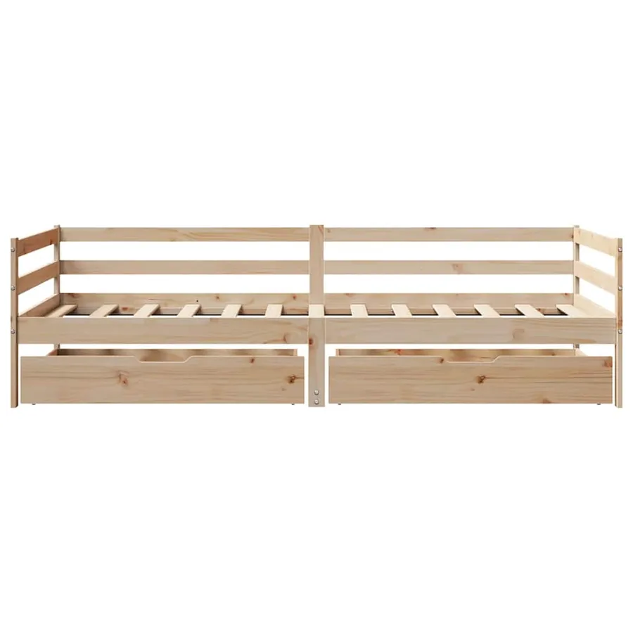 Lit de jour avec tiroirs sans matelas 90x200 cm bois massif - 4