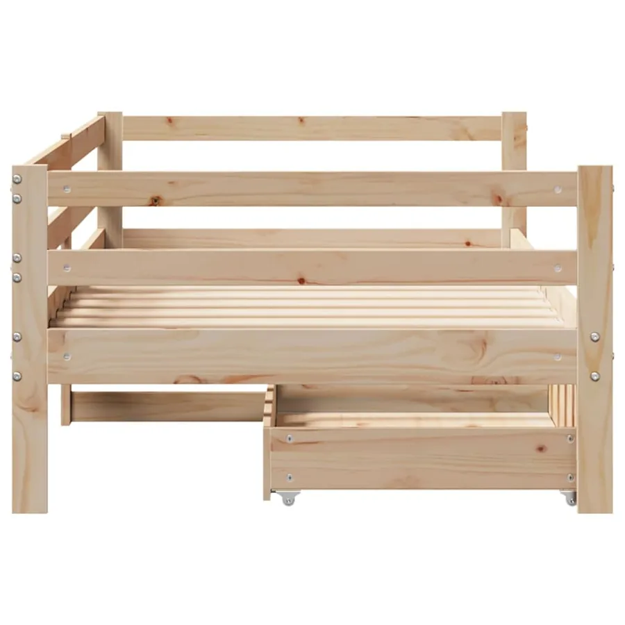 Lit de jour avec tiroirs sans matelas 90x200 cm bois massif - 7