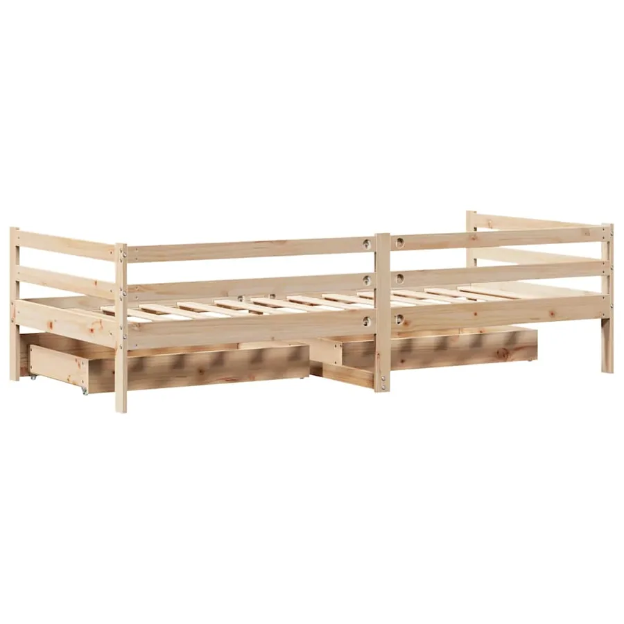 Lit de jour avec tiroirs sans matelas 90x200 cm bois massif - 8