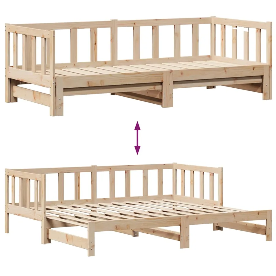 Lit de jour avec gigogne et tiroirs sans matelas 90x200 cm - 9