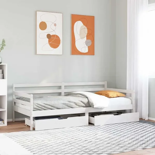 Lit de jour avec tiroirs sans matelas 90x200 cm bois massif