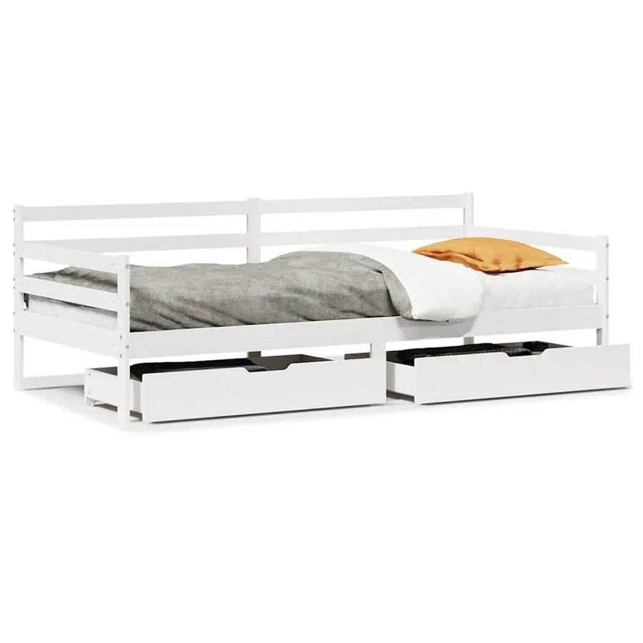 Lit de jour avec tiroirs sans matelas 90x200 cm bois massif - 2