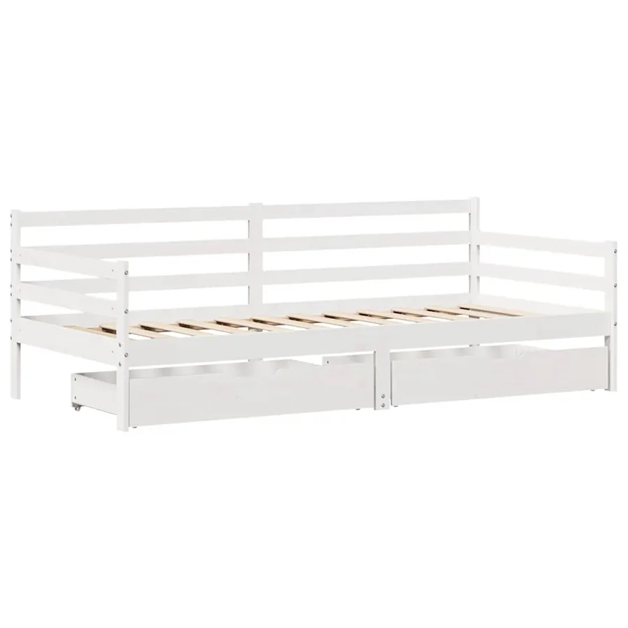 Lit de jour avec tiroirs sans matelas 90x200 cm bois massif - 3