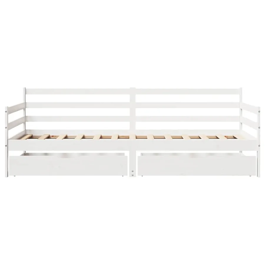 Lit de jour avec tiroirs sans matelas 90x200 cm bois massif - 4