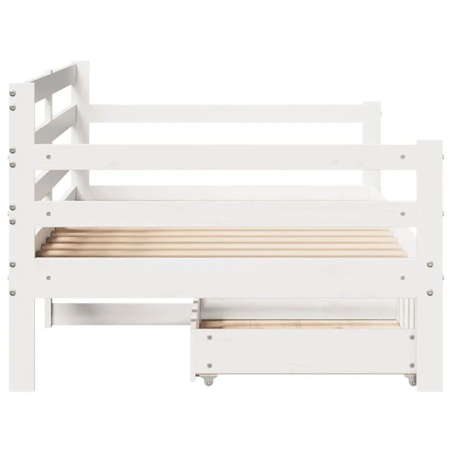 Lit de jour avec tiroirs sans matelas 90x200 cm bois massif - 7