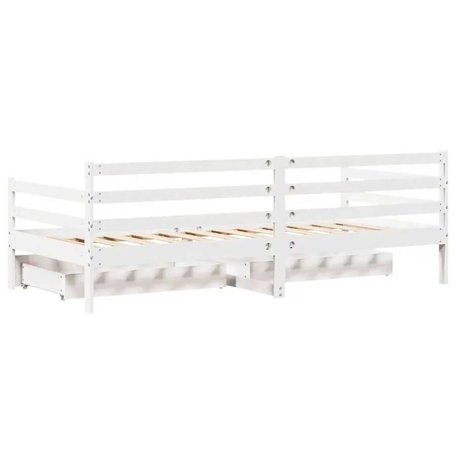 Lit de jour avec tiroirs sans matelas 90x200 cm bois massif - 8