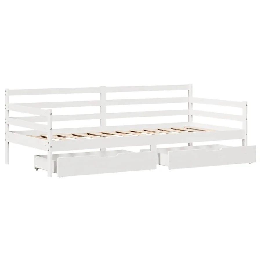 Lit de jour avec tiroirs sans matelas 90x200 cm bois massif - 9