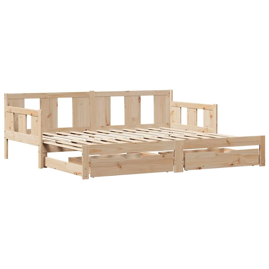 Lit de jour avec gigogne et tiroirs sans matelas 80x200 cm - 3