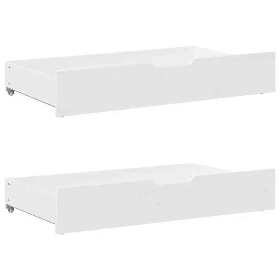 Lit de jour et tiroirs sans matelas blanc 90x200 cm bois massif - 6