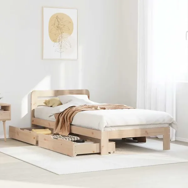 Cadre de lit sans matelas 90x200 cm bois de pin massif