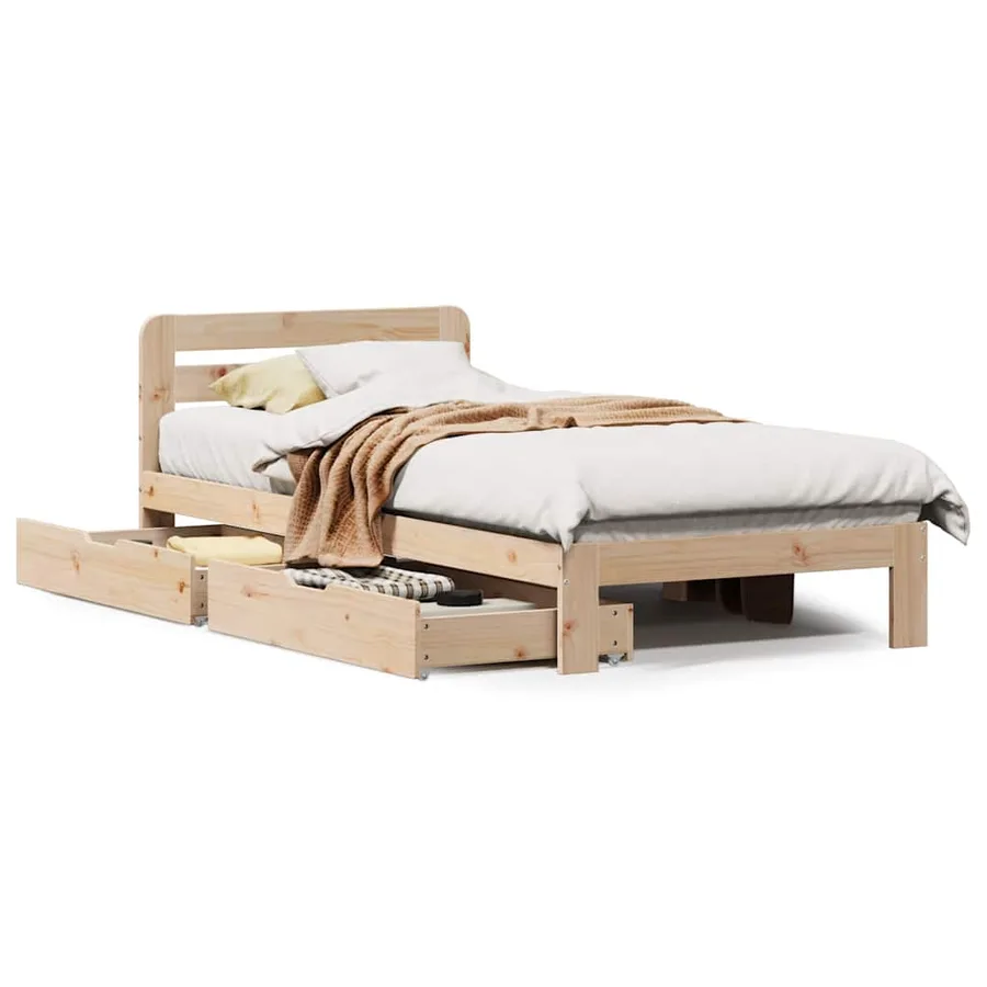 Cadre de lit sans matelas 90x200 cm bois de pin massif - 2