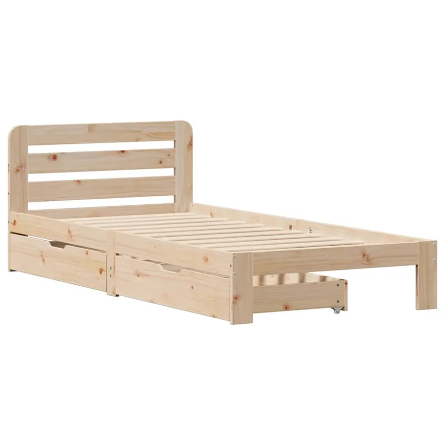 Cadre de lit sans matelas 90x200 cm bois de pin massif - 3