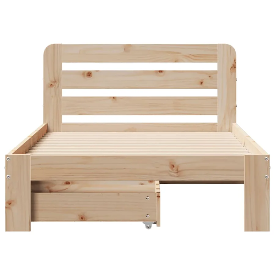 Cadre de lit sans matelas 90x200 cm bois de pin massif - 4