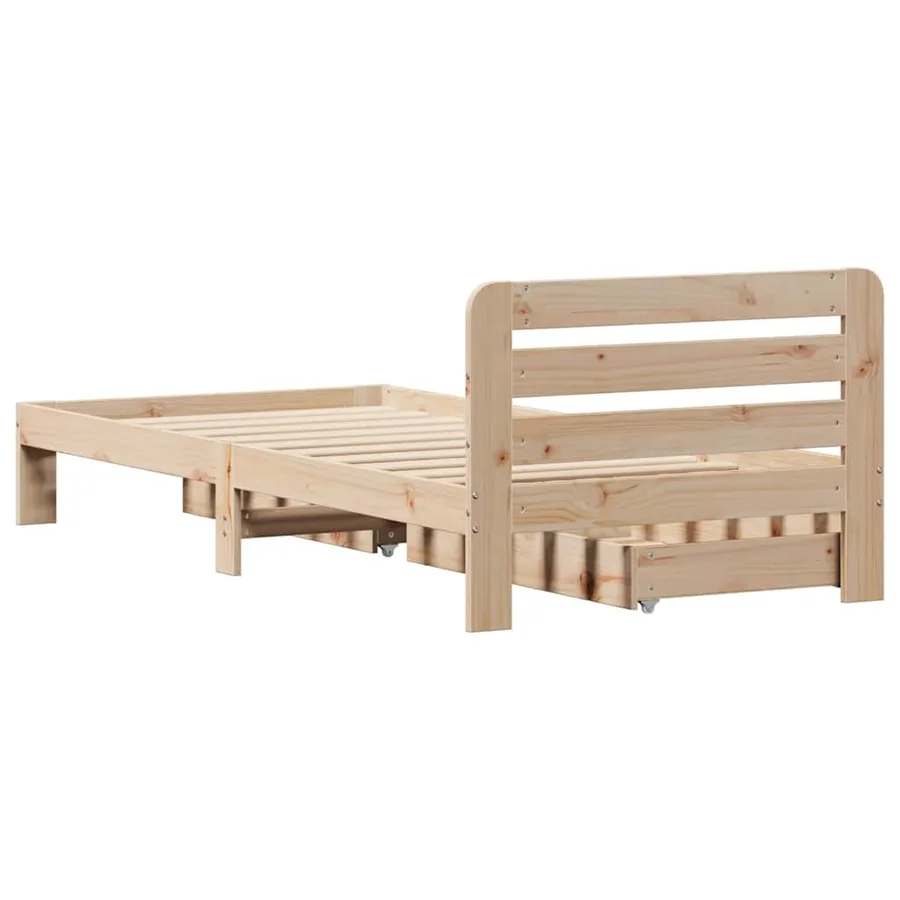 Cadre de lit sans matelas 90x200 cm bois de pin massif - 8