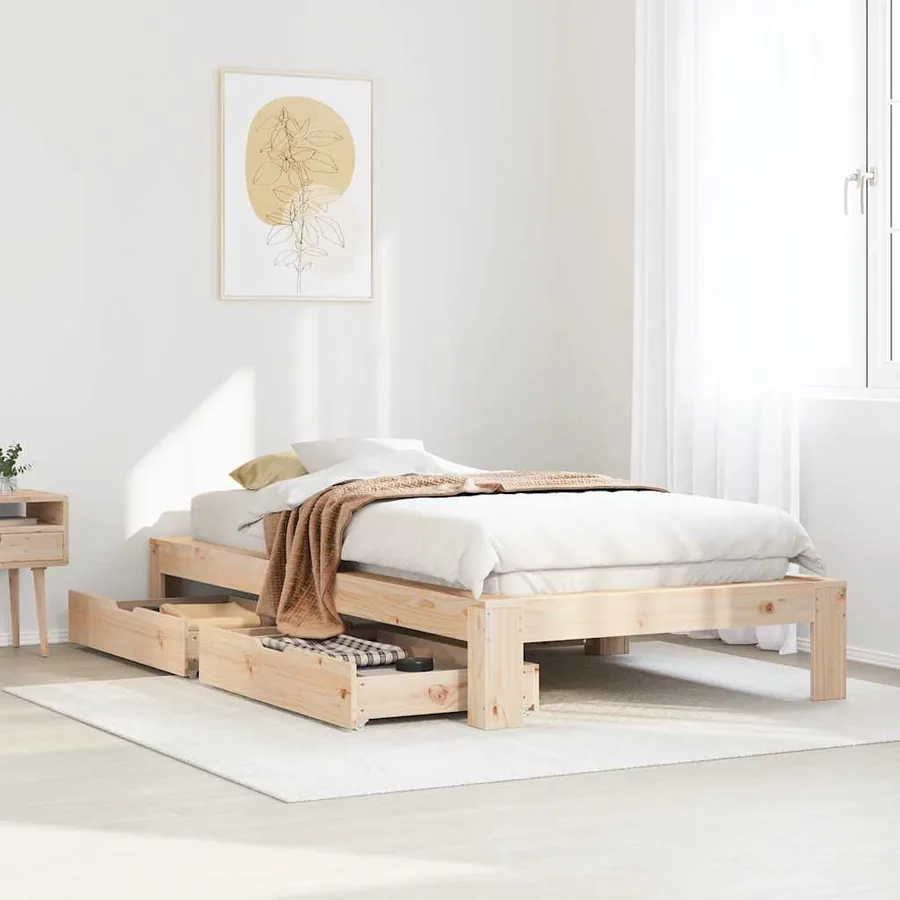 Cadre de lit sans matelas 90x200 cm bois de pin massif