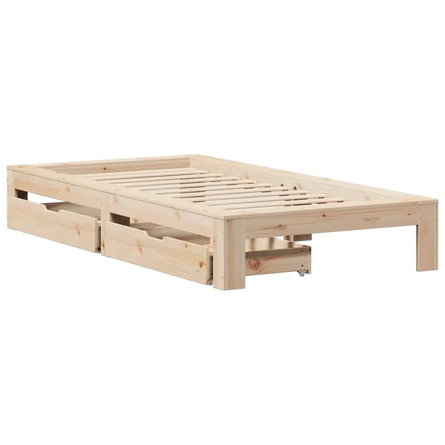 Cadre de lit sans matelas 90x200 cm bois de pin massif - 3