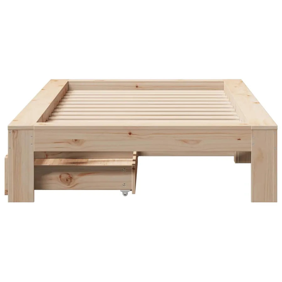 Cadre de lit sans matelas 90x200 cm bois de pin massif - 4