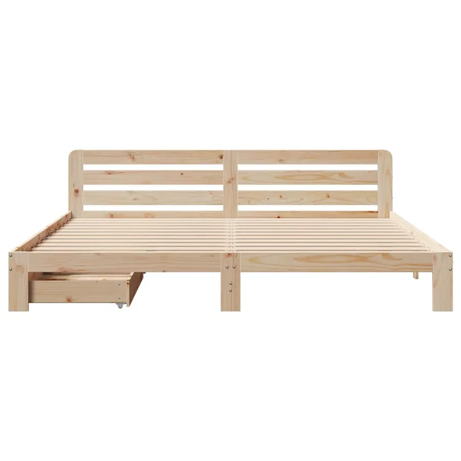Cadre de lit sans matelas 200x200 cm bois massif de pin - 4
