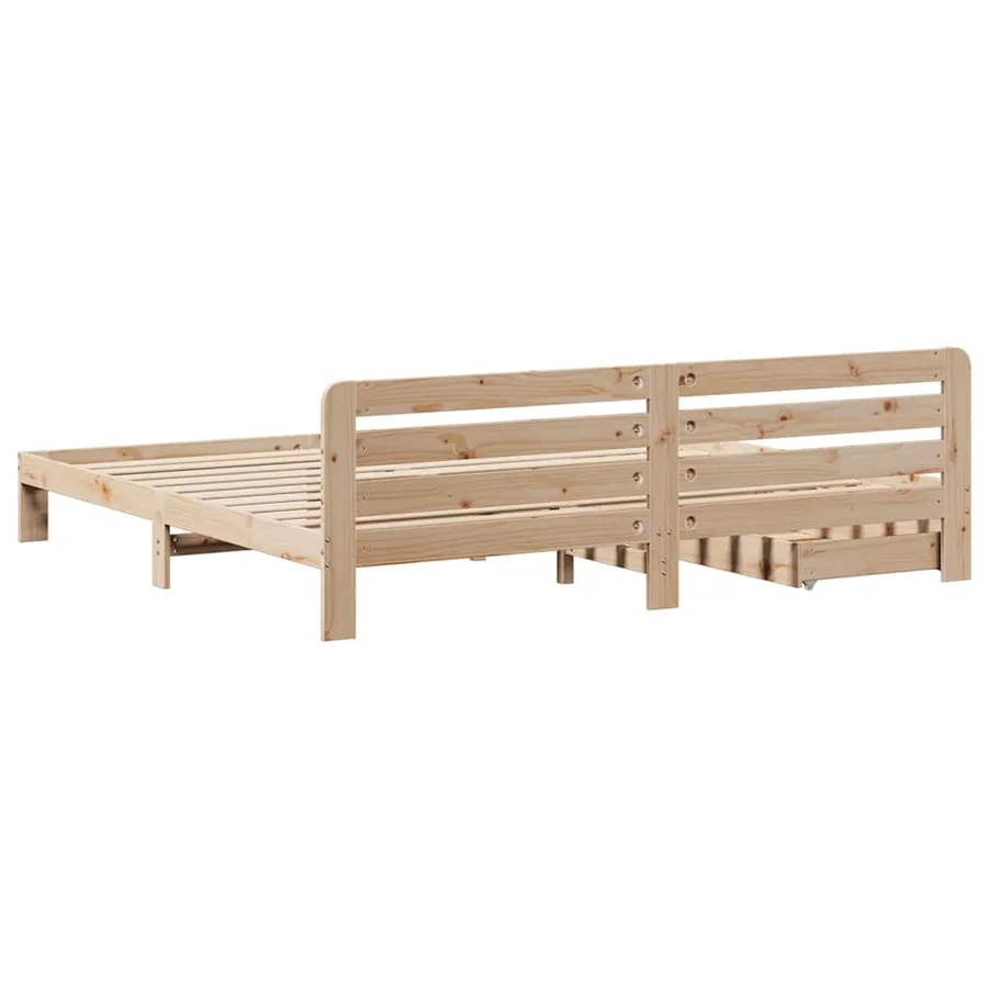 Cadre de lit sans matelas 200x200 cm bois massif de pin - 8