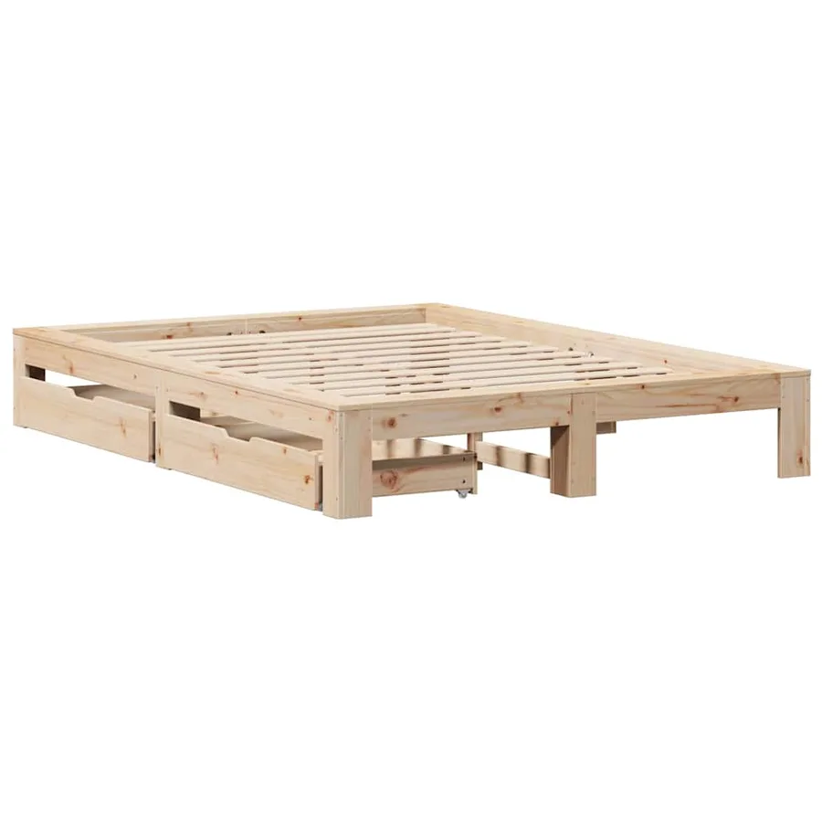Cadre de lit sans matelas 150x200 cm bois de pin massif - 3