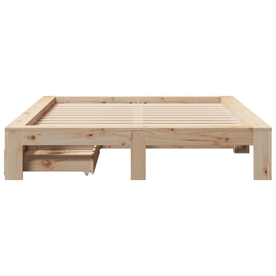 Cadre de lit sans matelas 150x200 cm bois de pin massif - 4
