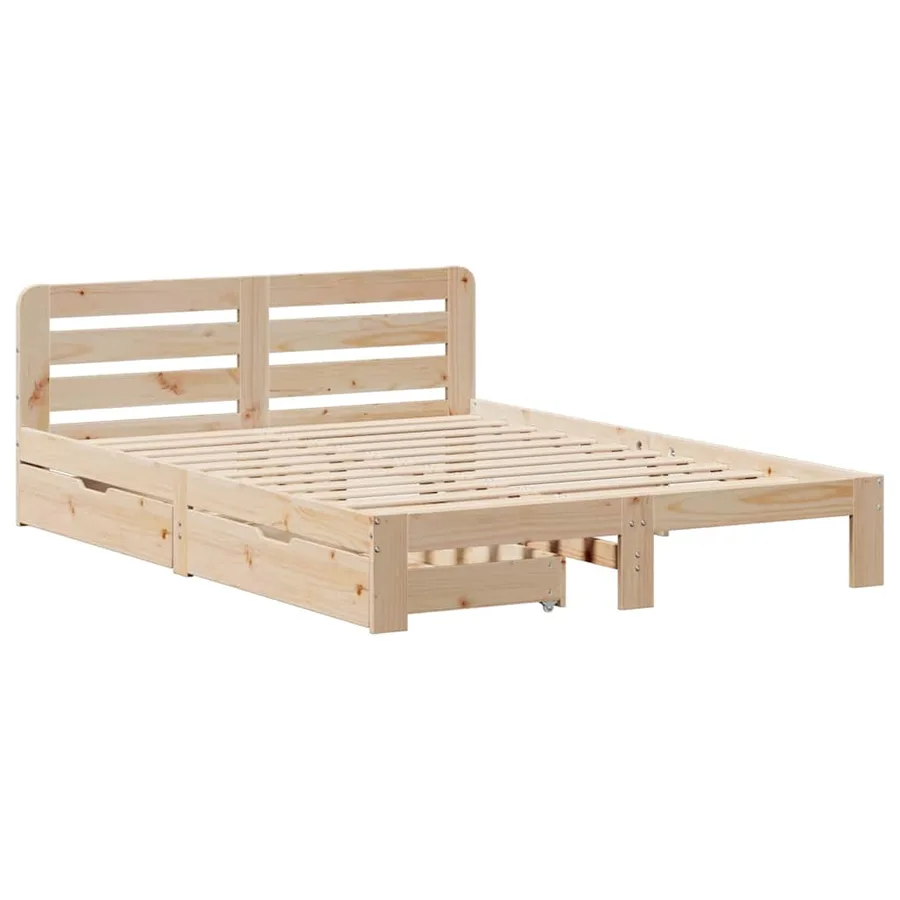 Cadre de lit sans matelas 150x200 cm bois de pin massif - 3