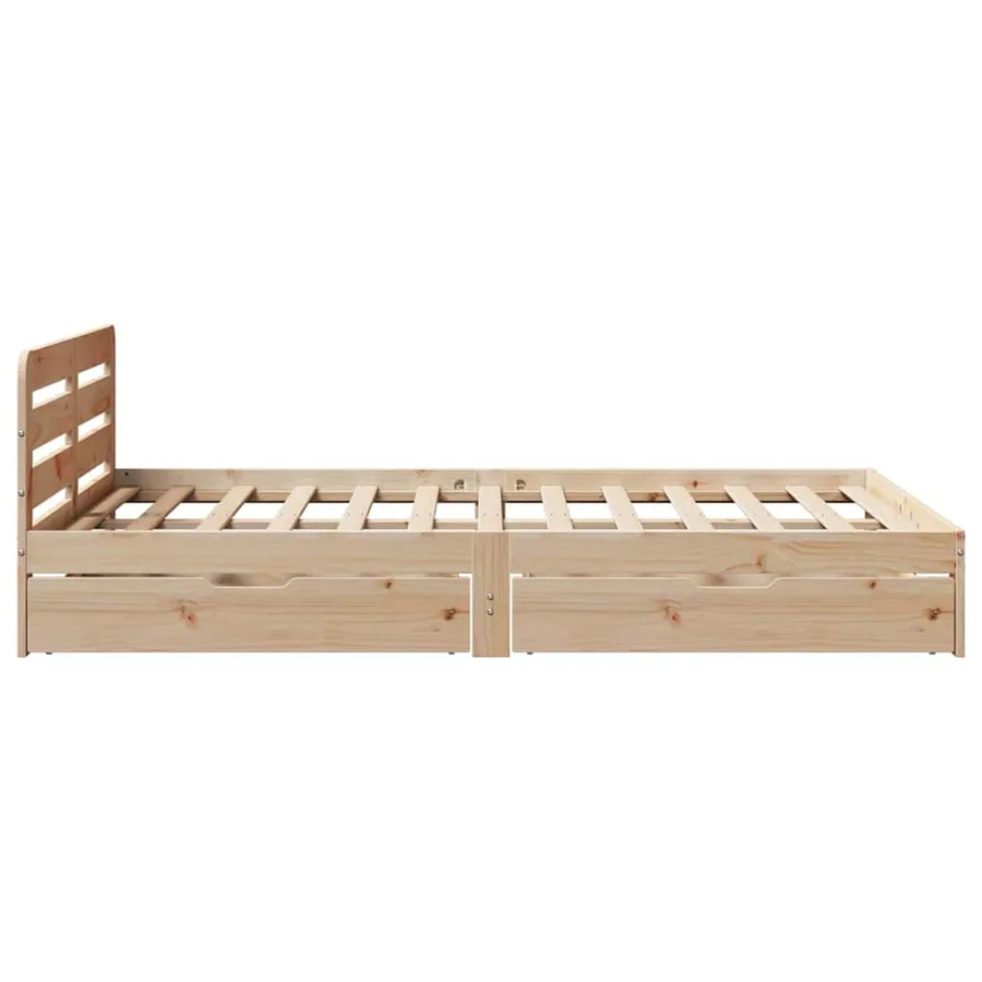 Cadre de lit sans matelas 150x200 cm bois de pin massif - 7