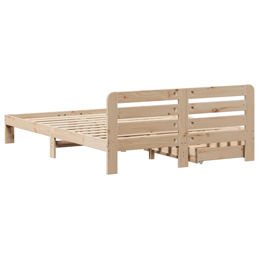Cadre de lit sans matelas 150x200 cm bois de pin massif - 8