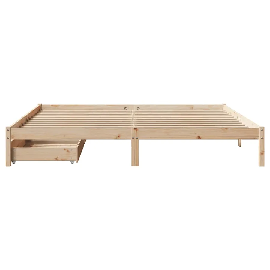 Cadre de lit sans matelas 200x200 cm bois massif de pin - 4
