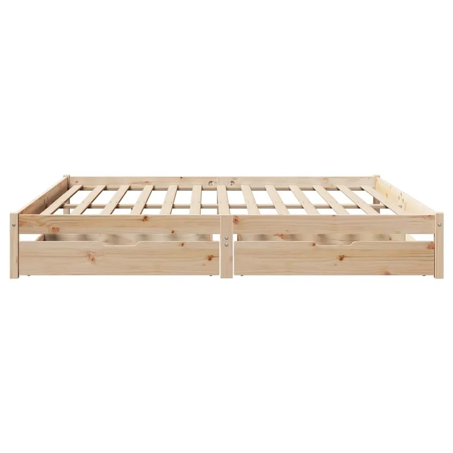 Cadre de lit sans matelas 200x200 cm bois massif de pin - 5