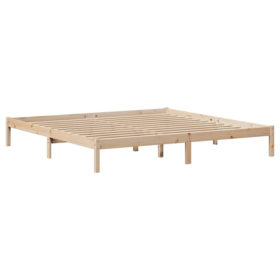 Cadre de lit sans matelas 200x200 cm bois massif de pin - 7